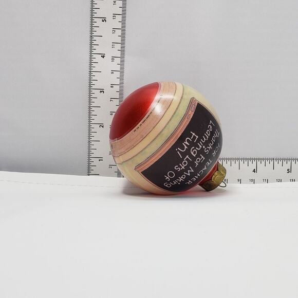 1992 Hallmark Teacher Glass Bulb Keepsake Holiday Christmas Ornament - Picture 9 of 9